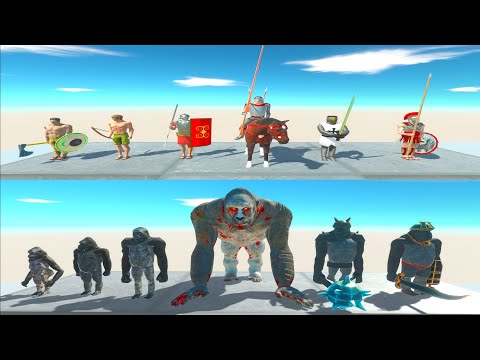 Ancient Humans vs Mutant Primates Tournament on Dynamite Arena - Animal Revolt Battle Simulator