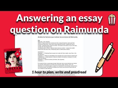 Watch Me Write A Volver Essay On Raimunda [REAL TIME]