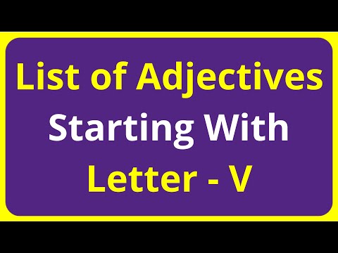 List of Adjectives Words Starting With Letter - V