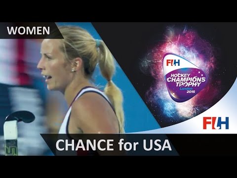 GBR 0-0 USA After a yellow card for GB, Kolojejchick fires just wide #HCT2016