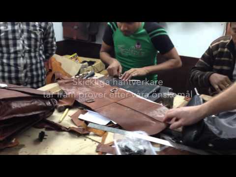 Tillverkning av prover i skinnfabriken