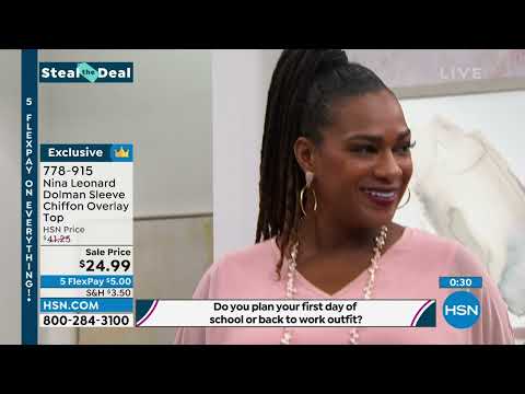 Nina Leonard Dolman Sleeve Chiffon Overlay Top