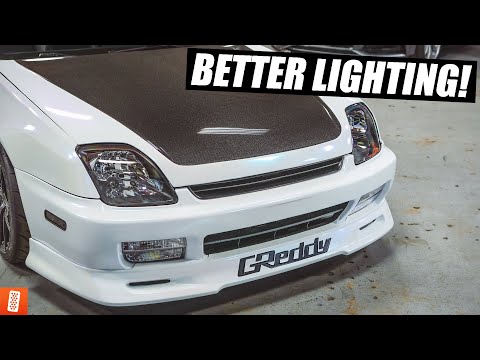 Installing NEW Headlights on the @throtl 1997 Honda Prelude VTEC! (throtl Dream Build 5)