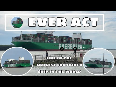 EVERGREEN (EVER ACT) Moored in Hamburg | One of the largest container ship in the world #viral