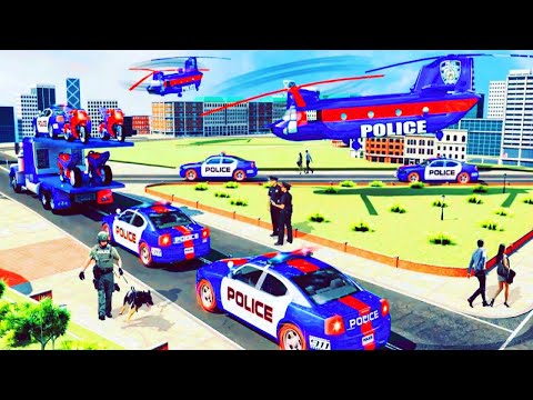 US Police Limousine Transporter Truck - Multi Level Car Driver - Android GamePlay