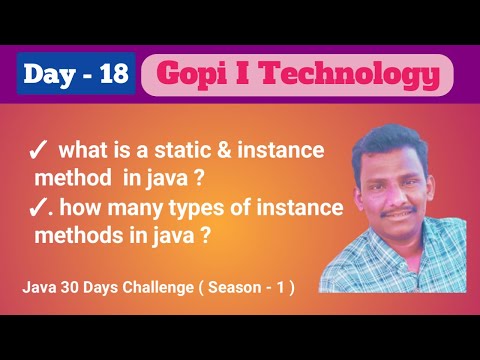 Day 18 What Is Static Instance Method In Java Java Full Stack Course Core Java By Mr Gopi