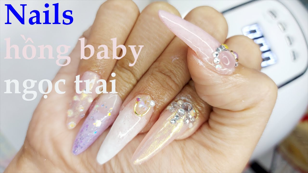 Châu Pha (Chou Fa) – Nails – Mẫu móng hồng baby Ngọc trai