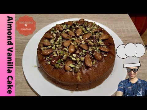 Almond Vanilla Cake Recipe | Home Made Dry Fruit Cake | Urdu/Hindi
