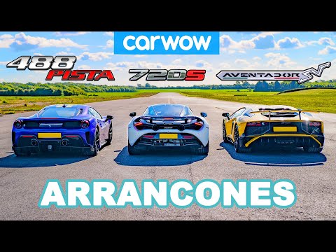 Ferrari 488 Pista vs McLaren 720S  vs Lamborghini Aventador SV: ¡ARRANCONES!