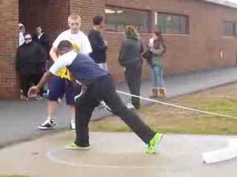 Tim PR's in shot put at Big Chill relays, 12-7-13