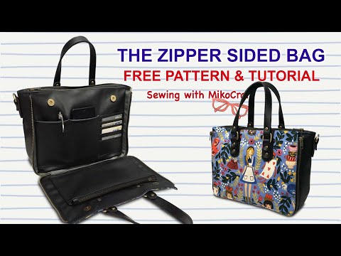 The Zipper Sided Bag Tutorial - DIY Tote Bag dengan Resleting Samping - Bag Making with Miko Craft