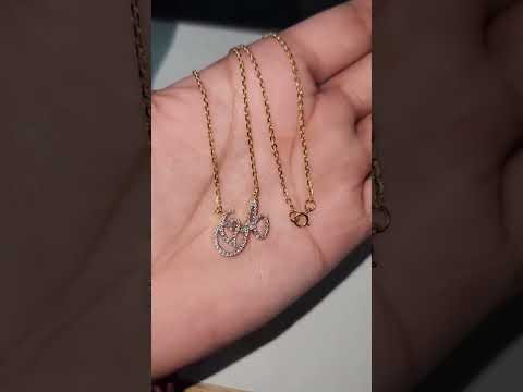 Heart pendant made with lab-grown diamonds & 18k yellow gold...