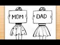 Mom Dad Drawing Easy | How to Draw Mom Dad | Pencil Drawing | Pencil Sketch | Drawing
