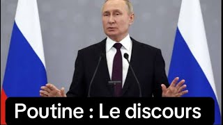 Le discours inquiétant de Vladimir Poutine
