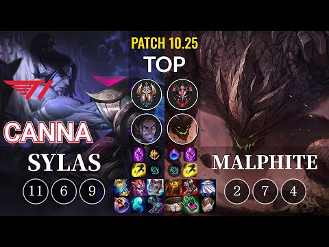 T1 Canna Sylas vs Malphite Top - KR Patch 10.25