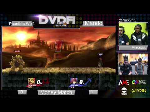 DVDA #6 Money Match, Phantom Wolf (Robin) vs Mando (Bowser) Super Smash Bros Tournament for Wii-U