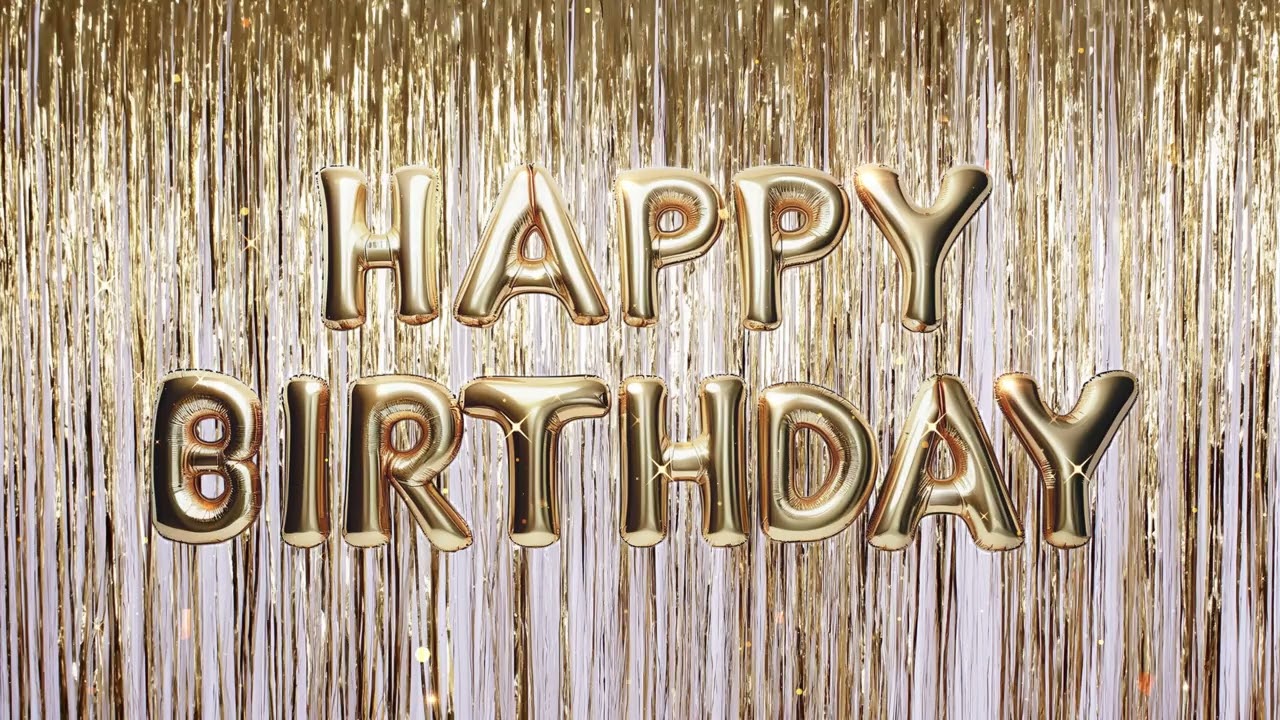 Happy Birthday Gold 4k Animated Birthday Background Bday Party Screensaver