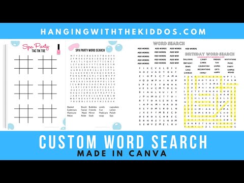 Part of a video titled How To Make A Word Search Puzzle on Canva - YouTube