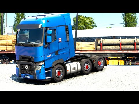 ETS 2 - Renault T Evolution Transporting Logs from Olsztyn to Warsaw | Logitech G29 Gameplay