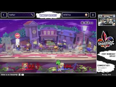 Tofer [1111 Swordfighter] vs. Nikita [Shulk] - Smash4QC / Weekly 60