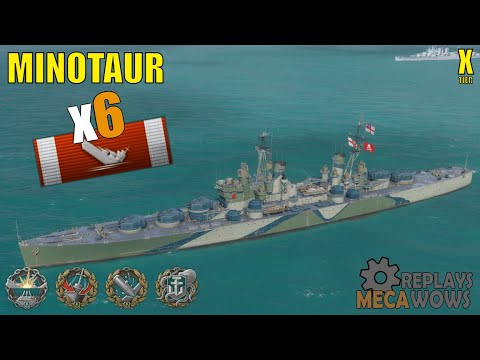 Cruiser Minotaur 6 Kills & 218k Damage | World of Warships Gameplay