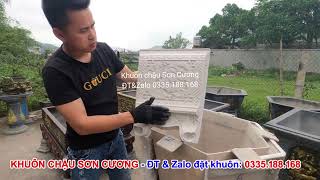 MẪU MỚI - Khuôn chậu lục giác chân liền 70 đẹp mê ly - Khuôn chậu Sơn Cương