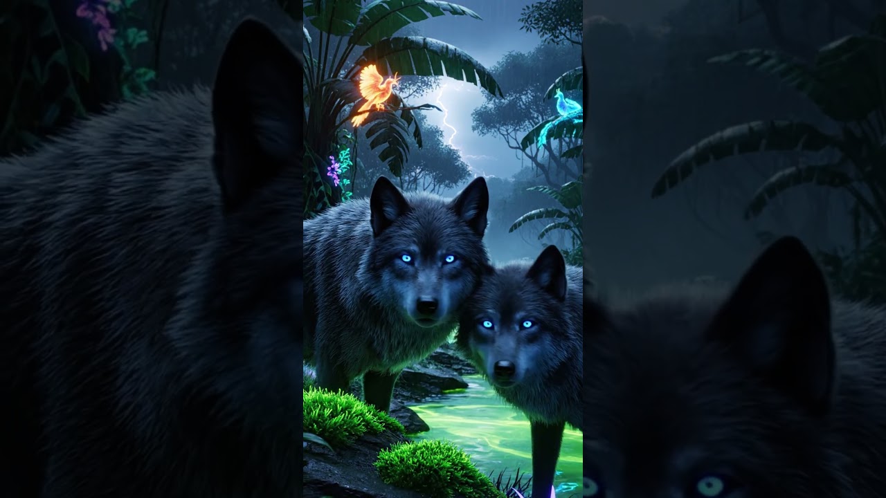 Futuristic Bioluminescent Rainforest Wildlife #rainforest #jungle #wildlife  #naturephotography