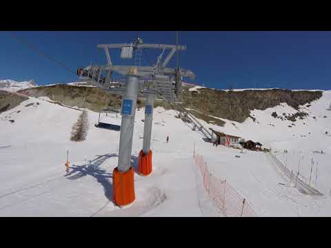 Risalita integrale seggiovia Leitner "Findelbahn-Eja-Breitboden" versante Sunnega Zermatt (Svizzera)