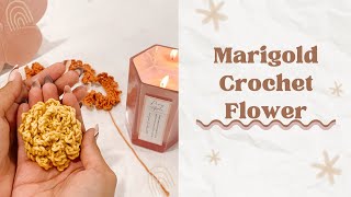 Quick and easy marigold crochet flower, day of the death flower 