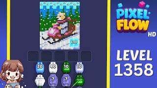 Pixel Flow Level 1358 Solution Walkthrough