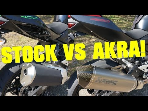 Kawasaki Z400 Stock vs Akrapovic exhaust sound