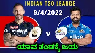 TATA IPL 2022 RCB vs MI Who Will Win Today Match | Ipl 2022 mi vs RCB Analysis & Prediction Kannada