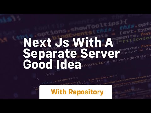 Next js with a separate server good idea