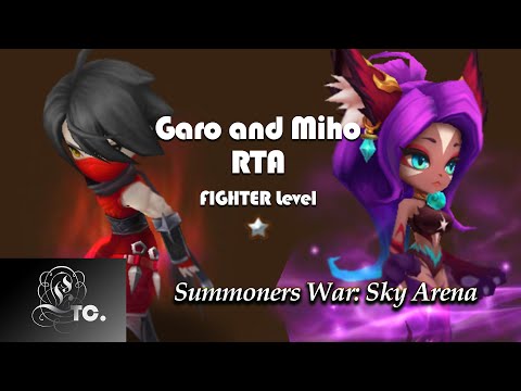 Featuring Miho and Garo on World Arena - Fighter level. Play Summoners War.