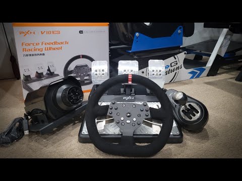 Žaidimų vairas  PXN-V3  Gaming Wheel (PC / PS3 / PS4 / XBOX ONE / SWITCH) video