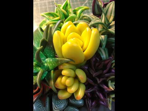 Jenwa Clay Creations Tutorial #10 Translucent Green Succulent