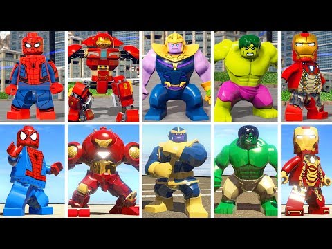 Evolution of Characters in LEGO Marvel Super Heroes 1 vs 2 (Side by Side Comparison)