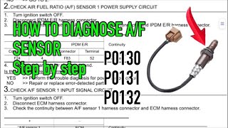 HOW TO DIAGNOSE A/F SENSOR P0130 P0131 P0132 | QR25DE ENGINE