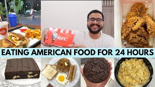 Eating AMERICAN FOOD FOR 24 HOURS 😍 | Fried chicken, Mac n cheese, chocolate cookie and more