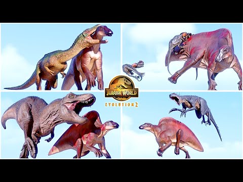 Ouranosaurus Hunting Animations of All Carnivore Dinosaurs 🦖 Jurassic World Evolution 2 - JWE