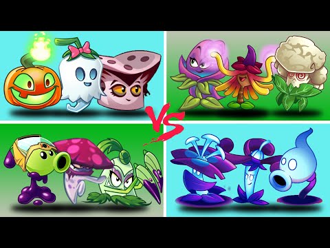 Random 04 Team HALLOWEEN x MAGIC x POISON x SHADOW Plants Max Level - Who Will Win? - PvZ 2 Battlez