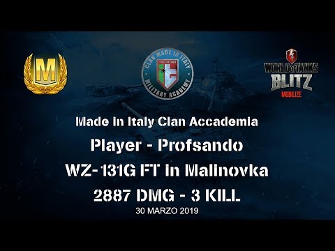 WZ 131G FT in Malinovka  Player Profsando  ACE TANKER  2887 DMG  3 KILLS
