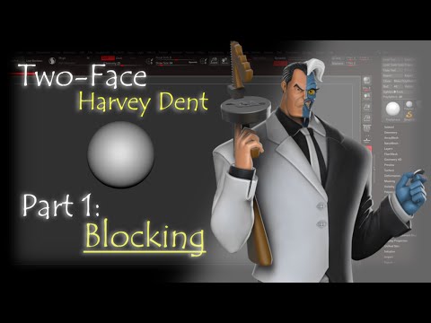 Doing Two-Face blocking | Zbrush Timelapse | Part 1