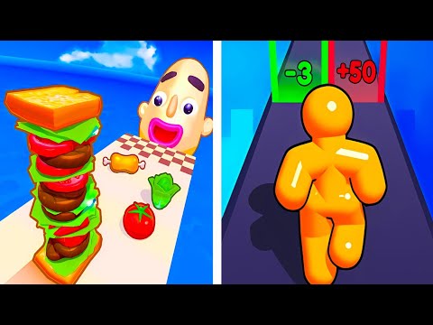 Sandwich Runner VS Tall Man Run 🥪🍔🌞🎃 Max Levels Android iOS Gameplay