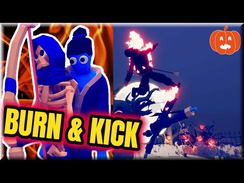 🔥Burn & Kick👣 Skeleton Archer + Taekwondo vs Every Unit - TABS Spooky Faction Update🎃