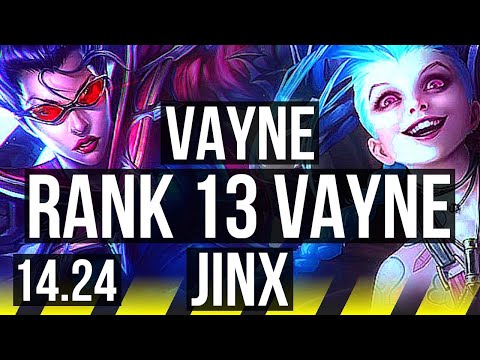 VAYNE & Qiyana vs JINX & Blitzcrank (ADC) | 8/0/1, Legendary, Rank 13 Vayne | VN Challenger | 14.24