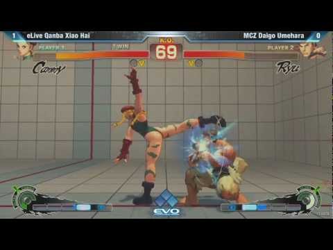 [EVO 2012 SSFIV AE Top 8] eLive Qanba Xiao Hai (Cammy) vs MCZ Daigo Umehara (Ryu)