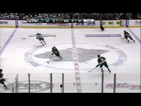 Adam Burish dive on Zenon Konopka penalty Mar 23 2013 San Jose Sharks vs Minnesota Wild NHL Hockey