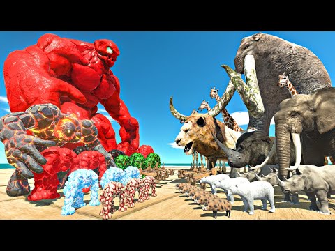 Animals Fights in Ballista Arena | Lava Golem vs Titanus Behemoth - Animal Revolt Battle Simulator