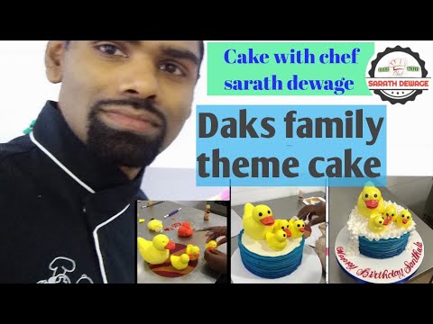 Cake with chef sarath dewage,, ducks family theme cake 🎂🎂🎂🎂🎂🎂